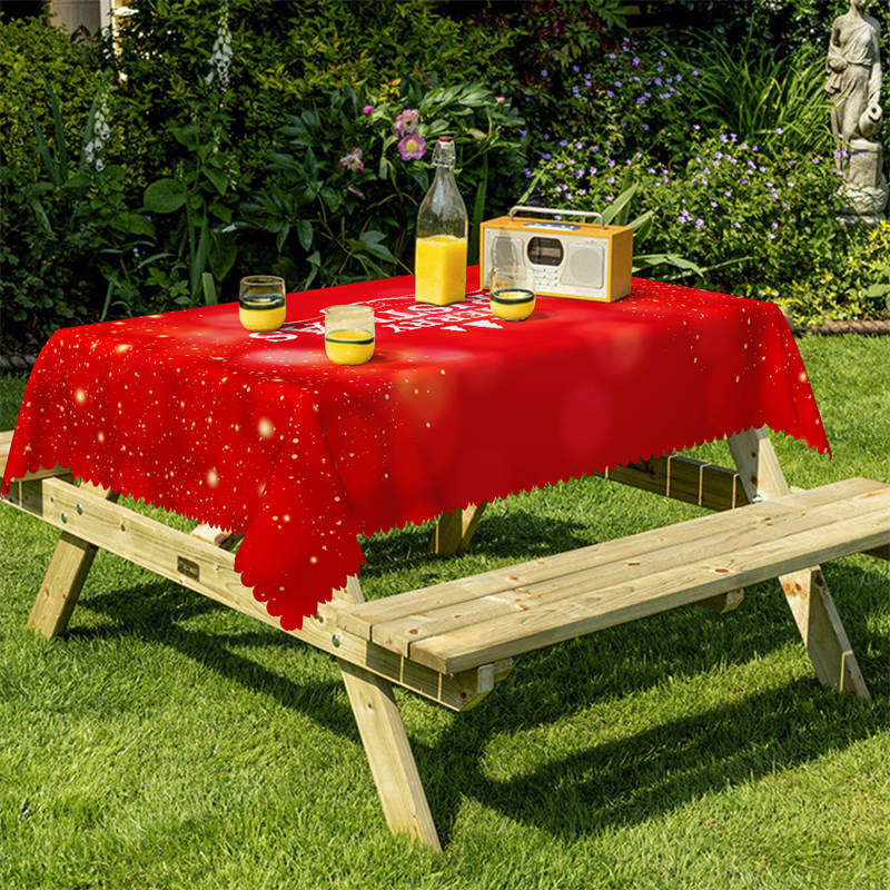 Aperturee - Red Bokeh Merry Christmas Party Pattern Tablecloth