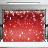 Aperturee - Red Bokeh Snowflake Winter Christmas Backdrop