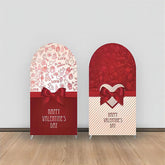 Aperturee - Red Bow Knot Heart Valentines Arch Backdrop Kit