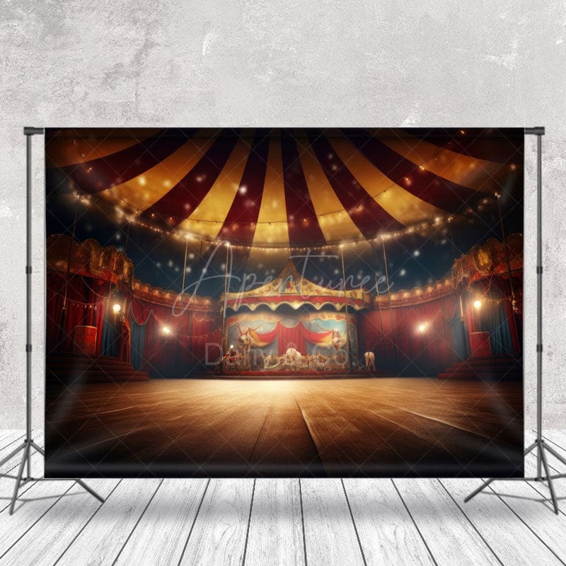 Aperturee - Red Circus Stage Interior Photography Backdrop