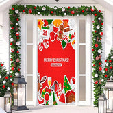 Aperturee - Red Cute Happy New Year Merry Christmas Door Cover