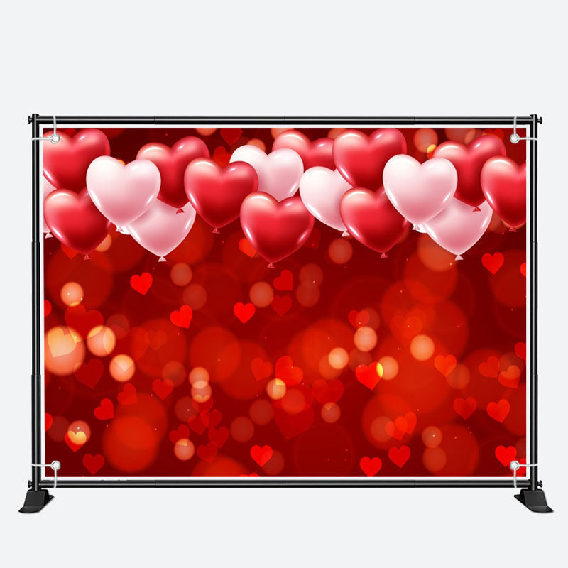 Aperturee - Red Dots Heart Balloon Bokeh Valentines Day Backdrop