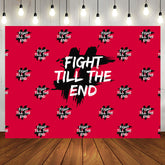 Aperturee - Red Fight Till The End Positive Birthday Backdrop