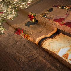 Aperturee - Red Gift Stock Tree Fireplace Christmas Backdrop