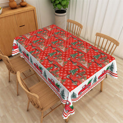 Aperturee - Red Gift Truck Trees Christmas Washable Tablecloth