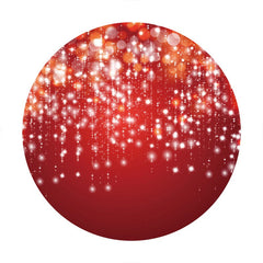 Aperturee - Red Glitter Bokeh Round Birthday Party Backdrop