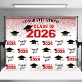Aperturee - Red Glitter Step and Repeat Cap Grad Backdrop