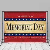 Aperturee - Red Gold Retro Style Memorial Day Backdrop For Photo