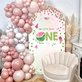 Aperturee - Red Green Dots Watermelon 1st Birthday Arch Backdrop