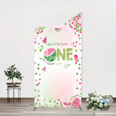 Aperturee - Red Green Dots Watermelon 1st Birthday Arch Backdrop