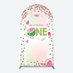 Aperturee - Red Green Dots Watermelon 1st Birthday Arch Backdrop