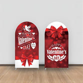 Aperturee - Red Heart Bow Knot Valentines Arch Backdrop Kit