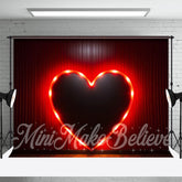 Aperturee - Red Heart Neon Light Classy Valentines Day Backdrop