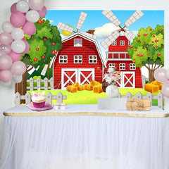 Aperturee - Red House Farm Apple Trees Grass Birthday Backdrop