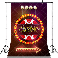 Aperturee - Red Indicator Arrow Casino Open Birthday Backdrop