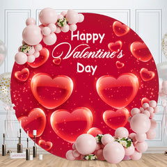 Aperturee - Red Love Glitter Round Valentines Day Backdrop