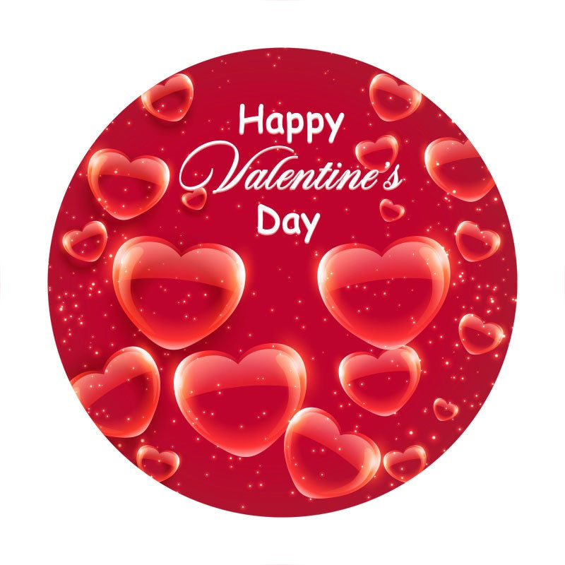 Aperturee - Red Love Glitter Round Valentines Day Backdrop