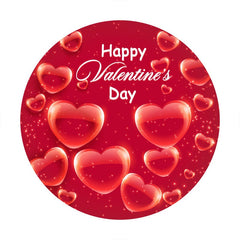 Aperturee - Red Love Glitter Round Valentines Day Backdrop