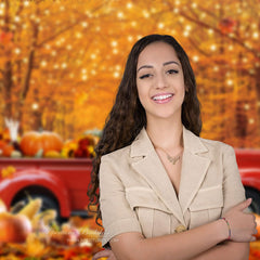 Aperturee - Red Maple Forest Bumper Crop Truck Autumn Backdrop