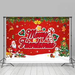 Aperturee - Red Merry Friendsmas Santa Tree Snowy Xmas Backdrop