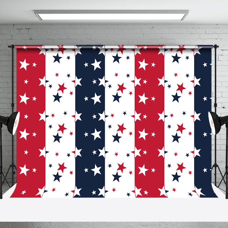 Aperturee - Red Navy Blue White Stars Stripe Usa Flag Backdrop
