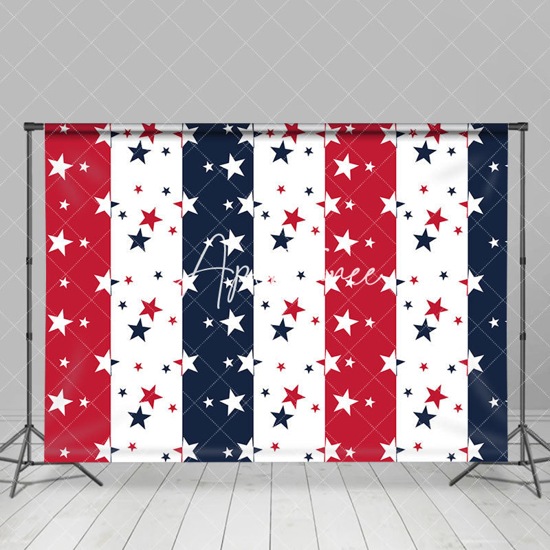 Aperturee - Red Navy Blue White Stars Stripe Usa Flag Backdrop
