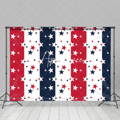 Aperturee - Red Navy Blue White Stars Stripe Usa Flag Backdrop