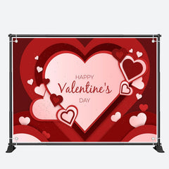 Aperturee - Red Overlap Hearts Happy Valentines Day Backdrop