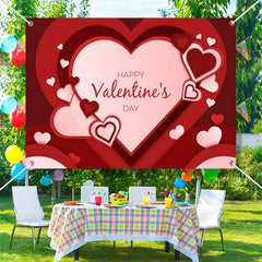 Aperturee - Red Overlap Hearts Happy Valentines Day Backdrop