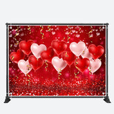 Aperturee - Red Pink Heart Balloon Bokeh Valentines Day Backdrop
