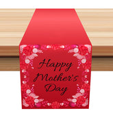 Aperturee - Red Pink Rose Simple Table Runner For Mothers Day