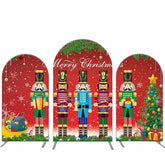 Aperturee - Red Puppet Gift Merry Christmas Arch Backdrop Kit