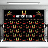 Aperturee - Red Rose Horse Repeat Kentucky Derby Party Backdrop