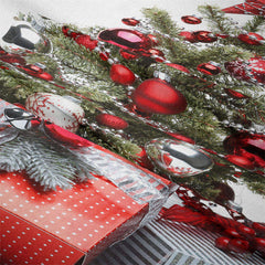 Aperturee - Red Silver Christmas Tree Wall Hanging Tapestry Deco