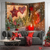 Aperturee - Red Socks love Merry Christmas Art Decor Wall Tapestry