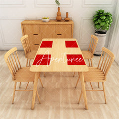 Aperturee - Red Solid Color Fabric Dining Set Of 4 Placemats