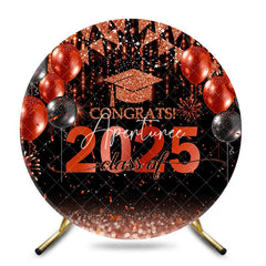 Aperturee - Red Sparkling Balloon Bokeh 2025 Circle Grad Backdrop