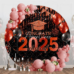 Aperturee - Red Sparkling Balloon Bokeh 2025 Circle Grad Backdrop