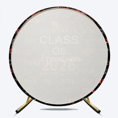 Aperturee - Red Sparkling Congrats Black Circle 2026 Grad Backdrop
