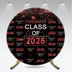 Aperturee - Red Sparkling Congrats Black Circle 2026 Grad Backdrop