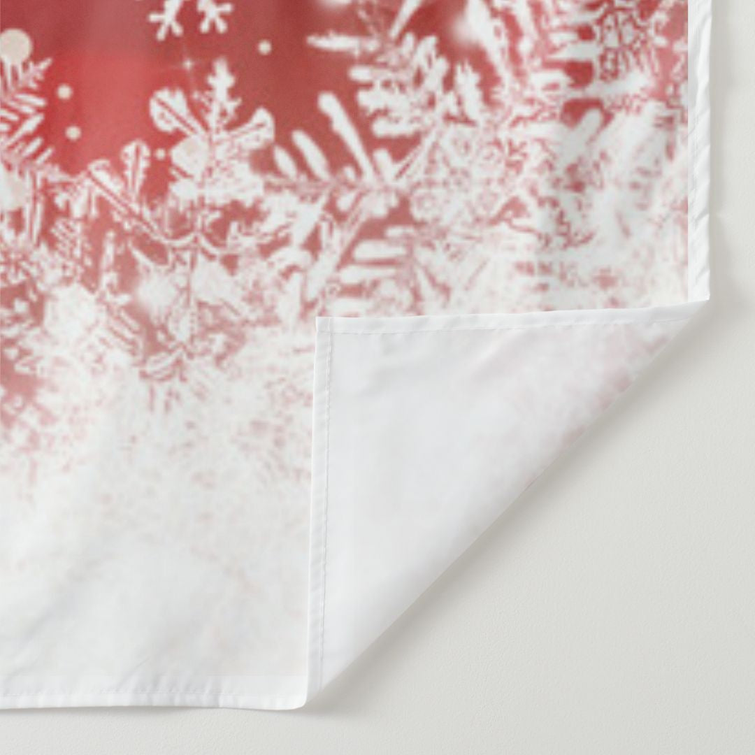 Aperturee - Red Theme Green Hand Balls Snow Christmas Backdrop