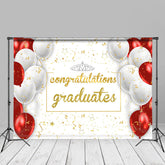 Aperturee - Red White Balloons Ivory Grad Backdrop For Photography