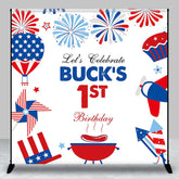 Aperturee - Red White Blue Celebrate Custom 1st Birthday Backdrop
