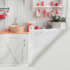 Aperturee - Red White Kitchen Family Photo Christmas Backdrop