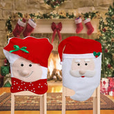 Aperturee - Red White Santa Claus Couple 3D Christmas Chair Cover