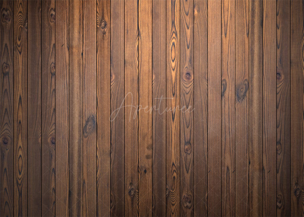 Aperturee - Reddish Brown Wood Texture Photo Rubber Floor Mat