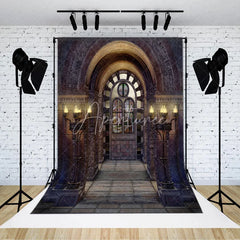 Aperturee - Retro Architecture Door Marble Photography Backdrop