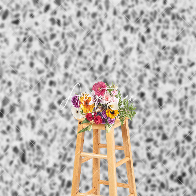 Aperturee - Retro Black White Terrazzo Abstract Textured Backdrop