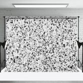 Aperturee - Retro Black White Terrazzo Abstract Textured Backdrop