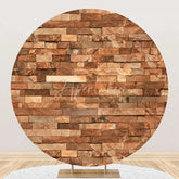 Aperturee - Retro Brick Wall Round Backdrop For Birthday Party